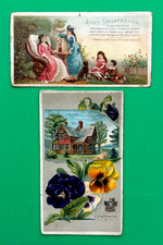 VINTAGE 2 ADVERTISING CARDS AYER'S SARSAPARILLA & COMPLIMENTS OF picture