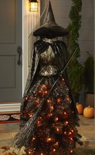 Sam's Member's Mark Black Gold Pre Lit 64 Inch Halloween CHRISTMAS Witch Tree picture