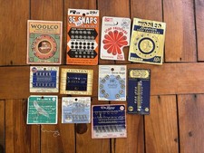 Vintage Sewing Notions Hooks, Snaps, Pins, Lot of 12 Partial Packages picture