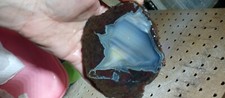 Nice Richardson's Priday Blue/Grey Bed Thunderegg polished half Agate Jasper New picture