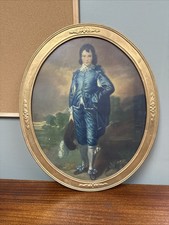 Large Blue Boy & Pinkie Portraits Oval Frames 22.5x18.5 picture