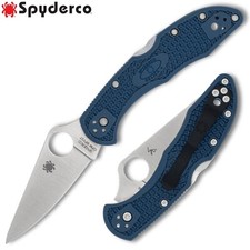 Spyderco Delica 4 CPM-SPY27 Satin Blade Cobalt Blue FRN Handles C11PCBL picture