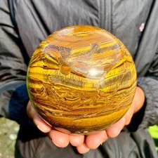2.95LB Natural Tiger's Eye Ball Quartz Crystal Sphere Gem Healing Décor picture