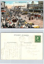 Coney Island New York Surf Avenue Crowds Giant Racer Eltmans Cars Postcard AZ160 picture