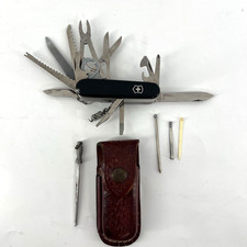 VINTAGE Victorinox Swiss Champ Black Pre-1992 Crossbow Stamp Knife Case Steel picture