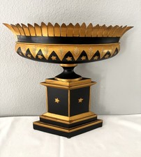 VTG FRENCH TOLE WARE HAND PAINTED/HAND MADE TIN CACHEPOT PLANTER..MADE IN FRANCE picture