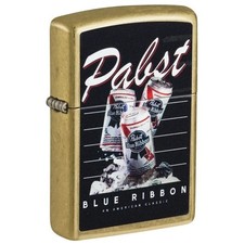 Zippo Windproof Street Brass Pabst Blue Ribbon Lighter, 47409 New In Box picture