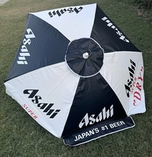 🔥⛱️ RARE ASAHI Patio Umbrella 7 foot BEER NOS 2014 Market Style NEW Bar ⛱️🔥 picture