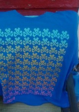 Bloc28 by Disney Blue Mickey Mouse Skull Crossbones Graphic T-Shirt X-Large picture