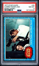 1977 TOPPS STAR WARS #65 CARRIE FISHER AND MARK HAMILL-PSA 8 NM/MT picture