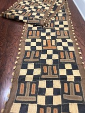 genuine 13 feet African (Congo) Kuba Raffia cloth fabric, natural woven handmade picture