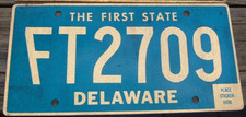 DELAWARE Vintage 1990 s   Farm Truck   license plate   FT 2709 picture
