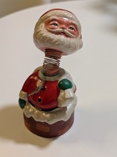 Vintage 1950s Santa Claus Bobble Head Nodder Bank, Missing Stopper, 6