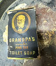 Grandpa's Wonder Pine Tar Toilet Soap Vintage Advertising Box with Soap Bar picture