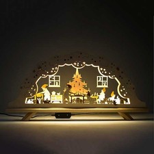 Santa's Workshop Schwibbogen with Electric Lights picture