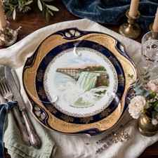 Prospect Point Niagara Falls plate decorated with Clay Blue And gold trim picture