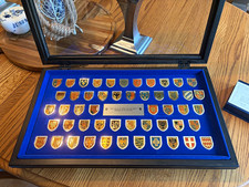 Franklin Mint Framed Coats of Arms Crest Set Hand-Enameled w/ Certificate picture