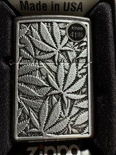 Zippo Cannabis Emblem Textured Lighter - 48123 - New picture