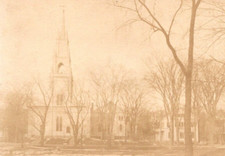 RPPC Colonial Church and Houses - Real Photo Postcard c1910 picture