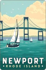 Newport Rhode Island Use Indoor Tin Metal Signs Home Décor Wall Art 8x12 picture