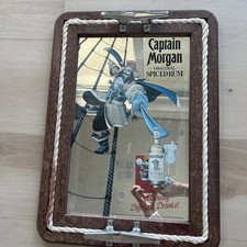 Vintage Rare Color Blue Captain Morgan Nautical Spiced Rum TRAY Mirror picture
