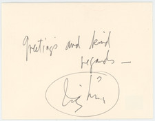 Irving Penn Photographer Autographed Signed Greeting Card AMCo COA 28876 picture