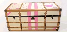 Rare Victorias Secret Oversized Trunk Store Display Leather Belted Storage 48