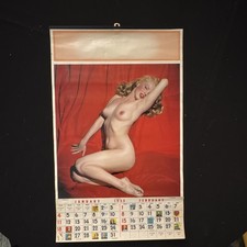1953 Calendar With Marilyn Monroe Posing Nude. 12 X 19.5. picture