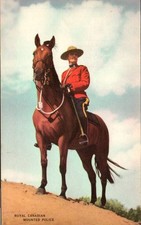 Royal Canadian Mounted Police - Mountie on Horse - Vintage Postcard - c 1948 picture