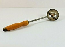Vintage Ice Cream Scoop Scooper Wooden Handle Twist Knob Rotating Blade 9.75
