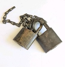 2 Vintage PG&E Brass PACIFIC GAS & ELECTRIC locks No Key, PGE LOGO Hercules picture
