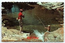 1960s Postcard: 'Reel Pals' Father & Son Fishing picture