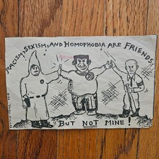 VITNAGE 1992 JUDY MILLER CARTOON RACISM SEXISM HOMOPHOBIA ARE FRIENDS CLIPPING picture