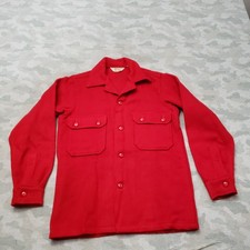Vtg Boy Scout Of The America Jacket Men Medium Red Button Long Sleeve Shacket picture