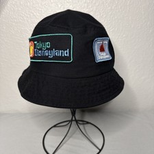 Tokyo Disneyland Resort Patches Mickey Mouse Bucket Hat Black 58cm picture