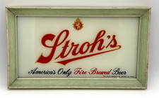 Vintage Stroh's Beer Sign - America's Only Fire Brewed Beer picture