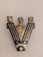 Original Vintage WWII V for Victory Son  In Service Pin Brooch picture