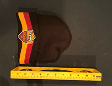 AS Roma Black Knit Beanie Hat w/ Red & Yellow Stripes picture