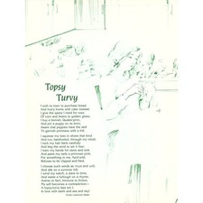 Topsy Turvy Vivian Laramore Rader 1980s Poem Retro Kitsch Wall Art SE7 picture