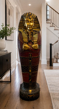 Rare 4ft King Tut Sarcophagus Cabinet – Museum Replica picture