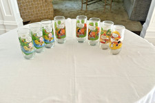 Vintage 1983 McDonald's Peanuts Camp Snoopy Collectors Glasses 8 glasses - DS29 picture