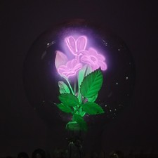 Vintage Aerolux New York Decorative Purple Amd Green Floral Light Bulb picture