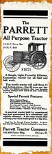1915 Parrett Tractors New Metal Sign, 12