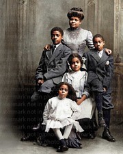 Ida B. Wells 1909 Family Photo With Childre 8x10 RARE COLOR Photo 601 RESTORED picture