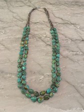 Santo Domingo Royston Turquoise Nugget Necklace-2 Strands W/Fine Heishi picture