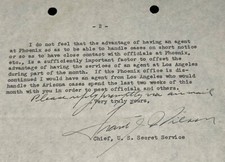 Signed Frank J. Wilson Letter Al Capone Tax Trial IRS US Secret Service Auto PSA picture