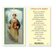 St. Saint Stephen - A Prayer to Saint Stephen -  Laminated Holy Card E24-546 picture