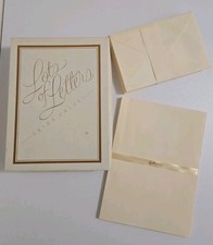 Vintage Hallmark Lots of Letters Stationery Set Beige 72 Pc Set w/ Box picture