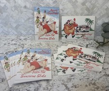 27 NOS Vtg Style Postcards Card Christmas Santa Claus Florida RV Beach READ picture