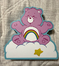 Care Bears Purple Rainbow Bear MDF Wall Sign Decorative Plaque Cloud Star picture